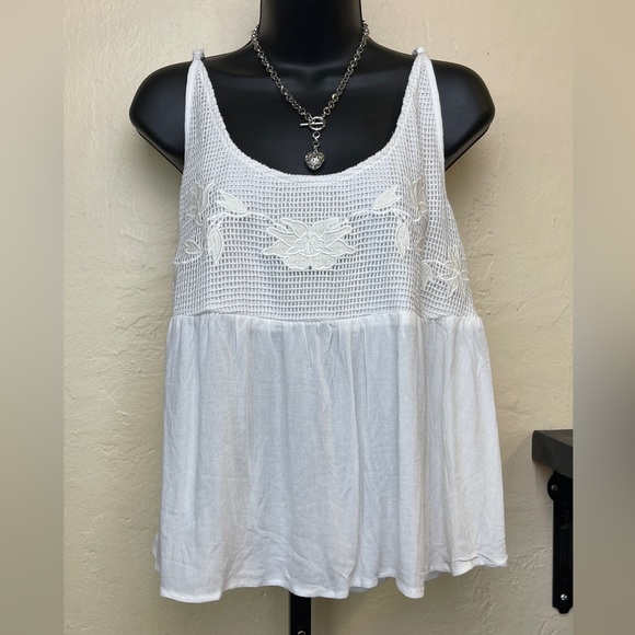 Cotton On Tops - Cotton On White Crochet‎ Halter Boho Beach Tank Top - M